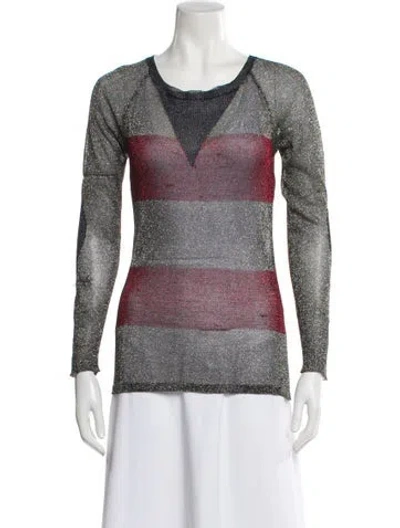Pre-owned Isabel Marant Striped Crew Neck Top