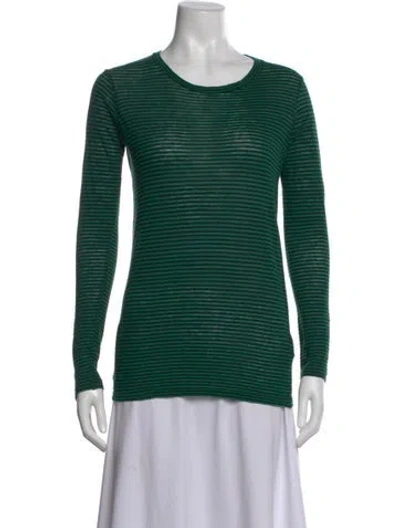 Pre-owned Isabel Marant Striped Crew Neck Top In Green