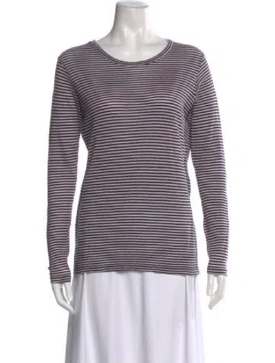 Pre-owned Isabel Marant Striped Crew Neck T-shirt In Purple