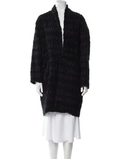 Pre-owned Isabel Marant Striped Faux Fur Jacket In Purple