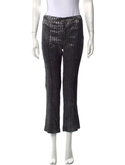 Pre-owned Isabel Marant Striped Flared Pants In Black/grey/metallic