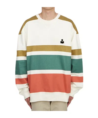 Isabel Marant Striped Hoodie In White