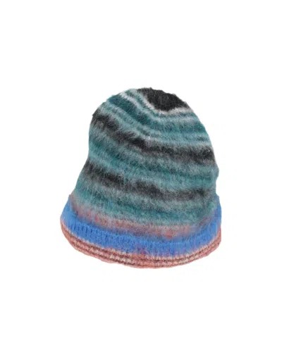 Isabel Marant Striped Knit Beanie In Blue