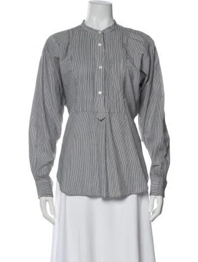Pre-owned Isabel Marant Striped Long Sleeve Blouse In Black
