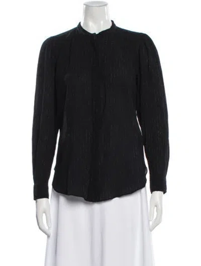 Pre-owned Isabel Marant Striped Long Sleeve Blouse In Gray