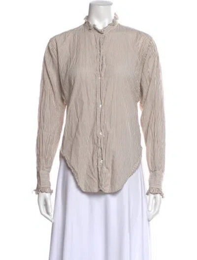 Pre-owned Isabel Marant Striped Long Sleeve Blouse In Neutral