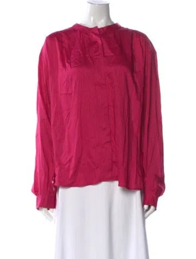 Pre-owned Isabel Marant Striped Long Sleeve Blouse In Pink