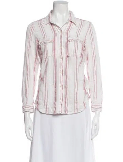 Pre-owned Isabel Marant Striped Long Sleeve Button-up Top In Pink