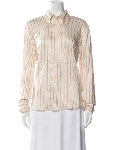 Pre-owned Isabel Marant Striped Long Sleeve Button-up Top W/ Tags In Neutral