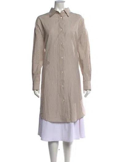 Pre-owned Isabel Marant Striped Long Sleeve Button-up Top In White