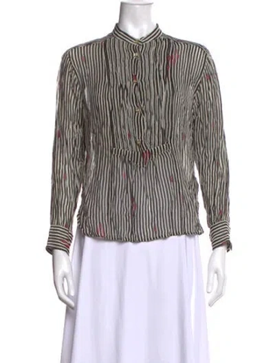 Pre-owned Isabel Marant Striped Long Sleeve Top In Black