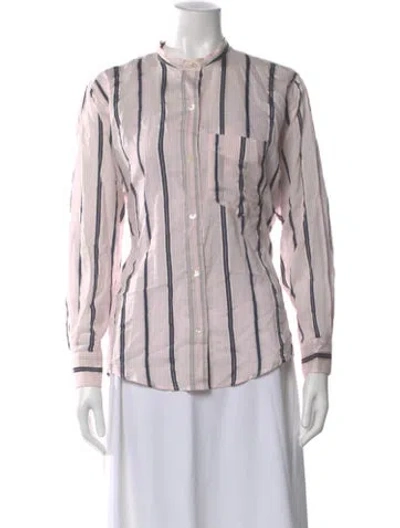 Pre-owned Isabel Marant Striped Long Sleeve Top In Pink