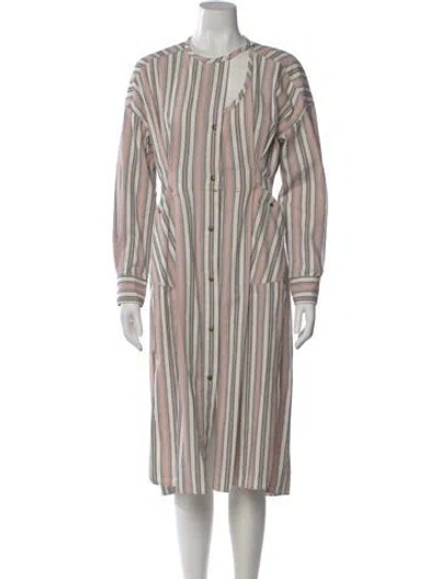 Pre-owned Isabel Marant Striped Midi Length Dress In Neutral