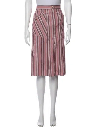 Pre-owned Isabel Marant Striped Midi Length Skirt In Pink