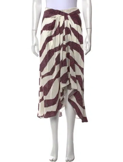 Pre-owned Isabel Marant Striped Midi Length Skirt In Pink