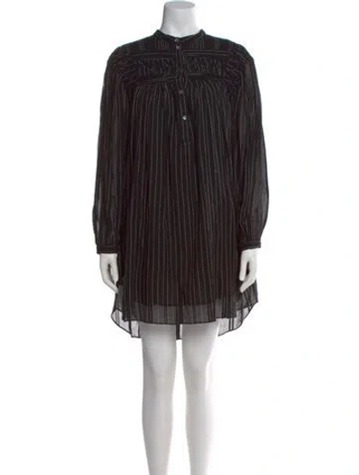 Pre-owned Isabel Marant Striped Mini Dress In Black