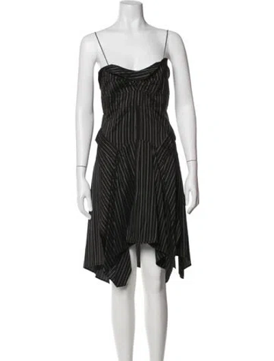 Pre-owned Isabel Marant Striped Mini Dress In Black