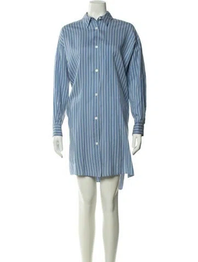 Pre-owned Isabel Marant Striped Mini Dress In Blue