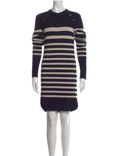 Pre-owned Isabel Marant Striped Mini Dress In Blue
