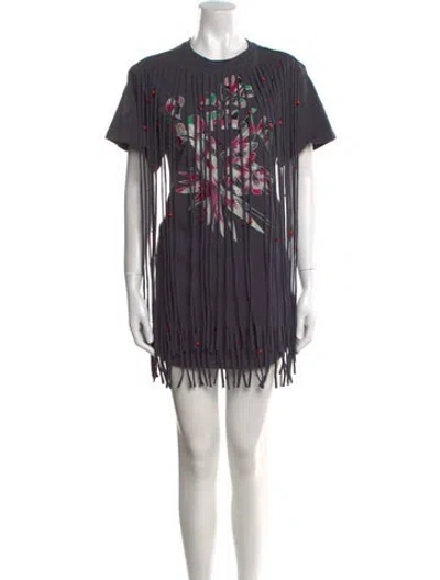 Pre-owned Isabel Marant Striped Mini Dress In Gray