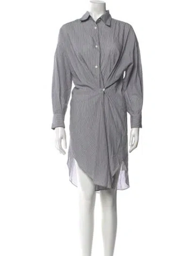 Pre-owned Isabel Marant Striped Mini Dress In Grey