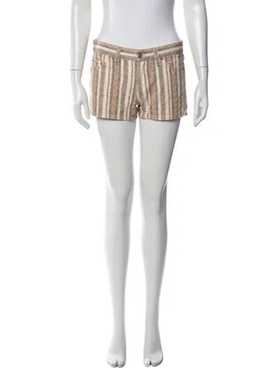 Pre-owned Isabel Marant Striped Mini Shorts In Neutral