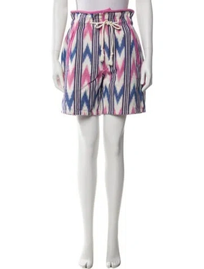 Pre-owned Isabel Marant Striped Mini Shorts In White