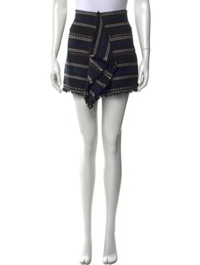 Pre-owned Isabel Marant Striped Mini Skirt In Black