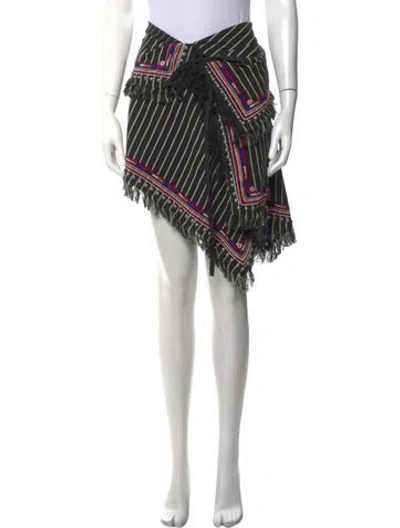 Pre-owned Isabel Marant Striped Mini Skirt In Black