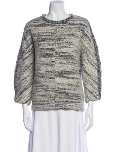 Pre-owned Isabel Marant Striped Mock Neck Sweater In Black