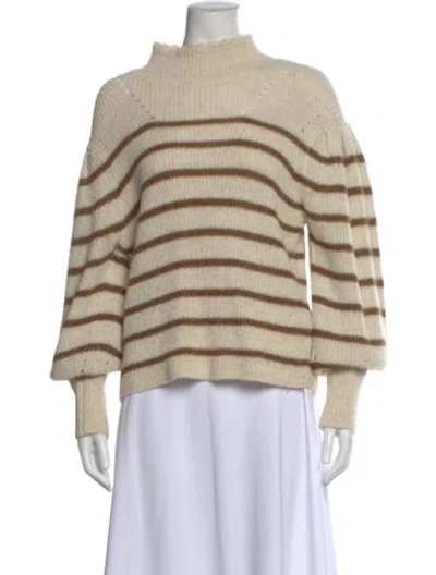 Pre-owned Isabel Marant Striped Mock Neck Sweater In Neutral