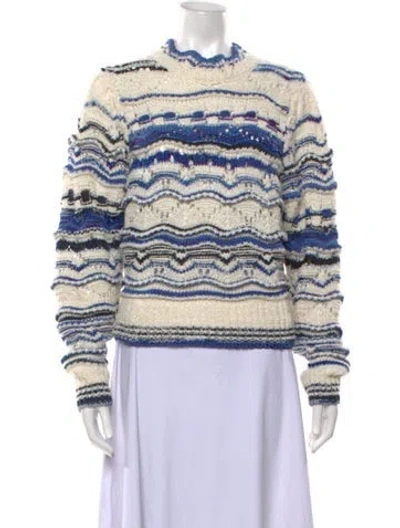 Pre-owned Isabel Marant Striped Mock Neck Sweater In Neutrals