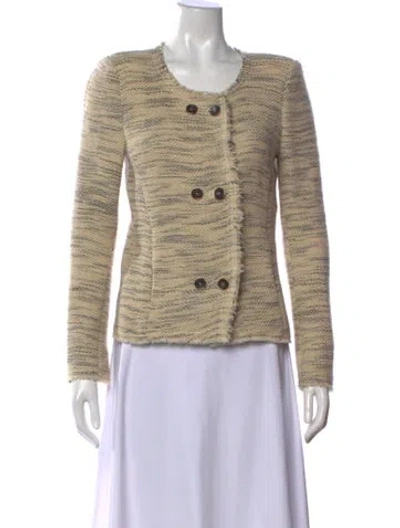 Pre-owned Isabel Marant Striped Open Front Sweater In Neutral