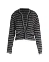 Isabel Marant Striped Plunge Neckline Sweater In Multicolor Wool In Multi