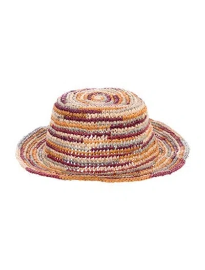 Pre-owned Isabel Marant Striped Raffia Straw Hat In Neutrals