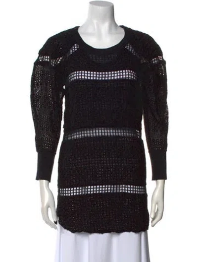 Pre-owned Isabel Marant Striped Scoop Neck Sweater In Black
