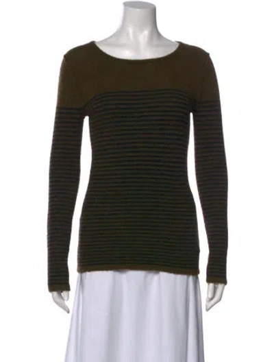 Pre-owned Isabel Marant Striped Scoop Neck Sweater In Green
