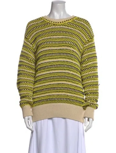 Pre-owned Isabel Marant Striped Scoop Neck Sweater In Yellow