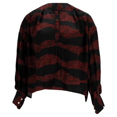 Isabel Marant Striped Shirt In Multicolor Viscose In Black