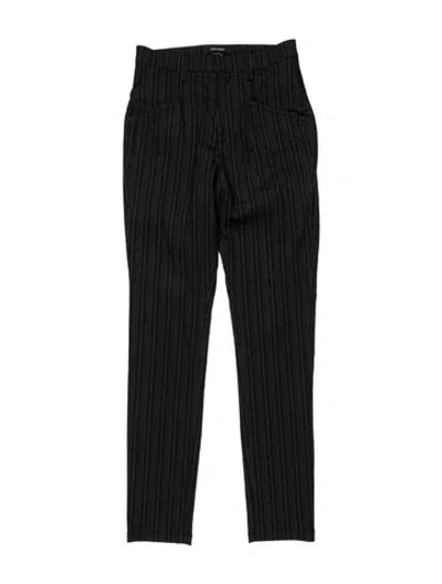 Pre-owned Isabel Marant Striped Skinny Leg Pants In Black