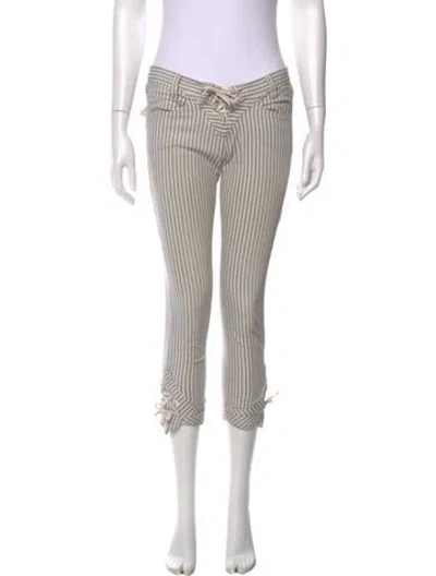 Pre-owned Isabel Marant Striped Straight Leg Pants In Black