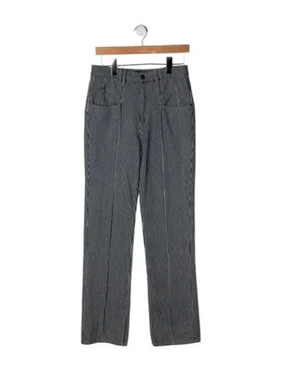 Pre-owned Isabel Marant Striped Straight Leg Pants In Black