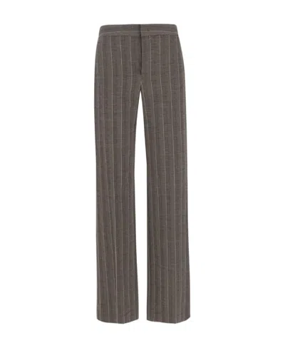 Isabel Marant Striped Tailored Trousers In Black