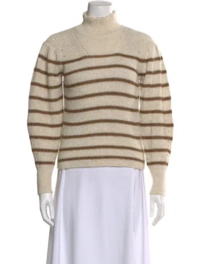Pre-owned Isabel Marant Striped Turtleneck Sweater In Neutral