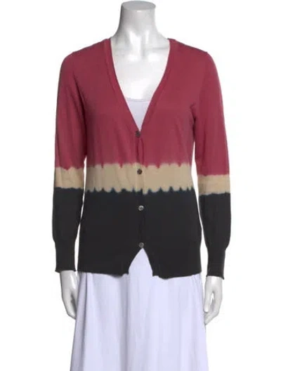 Pre-owned Isabel Marant Striped V-neck Sweater In Red