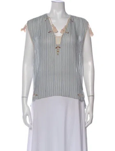 Pre-owned Isabel Marant Striped V-neck Top In Multi