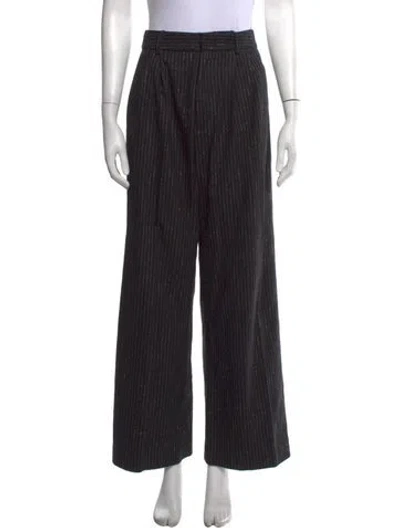 Pre-owned Isabel Marant Striped Wide Leg Pants In Black