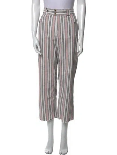 Pre-owned Isabel Marant Striped Wide Leg Pants In Neutral