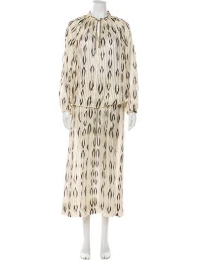 Pre-owned Isabel Marant Striped Wide Leg Pants In Neutral
