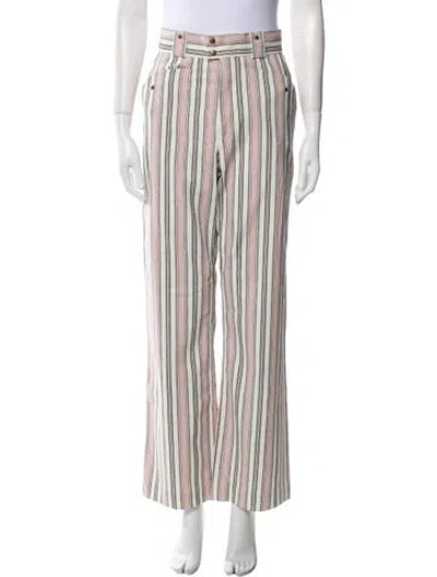 Pre-owned Isabel Marant Striped Wide Leg Pants In Pink